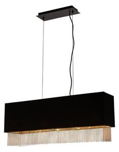 Searchlight 8724-4BK Fringe Rectangular Ceiling Pendant Light In Black And Gold