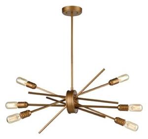 F2399-6 6 Light Ceiling Light In Antique Gold
