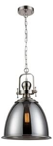 Franklite PCH190 Ceiling Pendant In Satin Nickel And Smoked Glass
