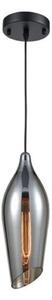 Franklite PCH192 Taper Ceiling Pendant Light In Smoked Glass - Dia: 145mm
