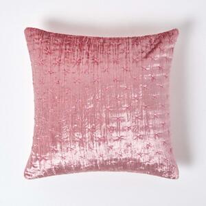 Blush Pink Crushed Velvet Cushion Cover Luxury Soft Touch 40 x 40 cm