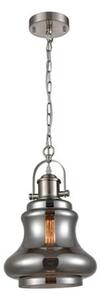 PH200 Ceiling Bell Pendant In Satin Nickel And Smoked Glass
