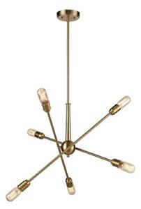 F2398-6 6 Light Ceiling Light In Matt Gold