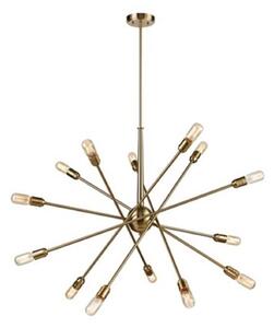 F2398-14 14 Light Ceiling Light In Matt Gold