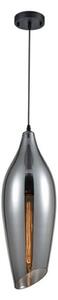 Franklite PCH195 Taper Ceiling Pendant Light In Smoked Glass - Dia: 200mm