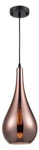 Franklite PCH189 Droplet Single Ceiling Pendant Light In Copper Glass