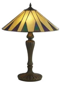 Searchlight 7065-42 Charleston Large Table Lamp In Antique Brass With Tiffany Glass - H: 560mm