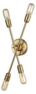F2398-4 4 Light Wall/Ceiling Light In Matt Gold