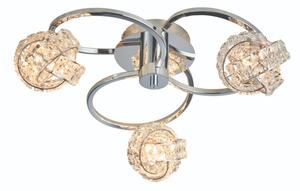 Endon 76285 Talia 3 Light Semi Flush In Chrome Plate And Clear Crystal Glass