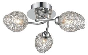 Franklite FL2404-3 Ocarina 3 Light Semi Flush Ceiling Light In Chrome