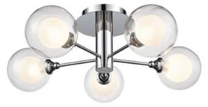 F2400-5 5 Light Flush Ceiling Light In Chrome With Clear Glass