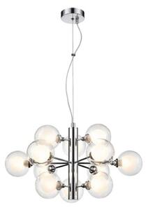 F2400-12 12 Light Ceiling Pendant In Chrome With Clear Glass
