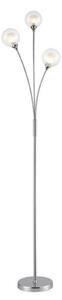 S237 3 Light Floor Light In Chrome With Clear Glass