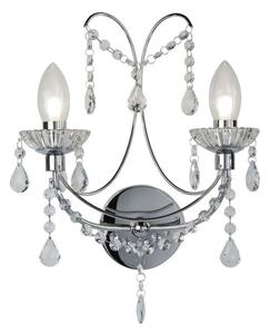 Searchlight 9037-2CC Autumn 2 Light Wall Light In Chrome And Crystal