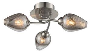 F2405-3 3 Light Semi Flush Ceiling Light In Satin Nickel