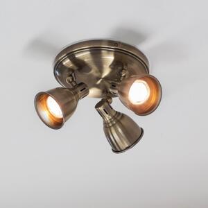 Endon 76279 Westbury 3 Light Ceiling Spotlight In Antique Brass Plate
