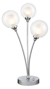 T512 3 Light Table Lamp In Chrome With Clear Glass