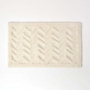 Homescapes White Super Absorbent Thick Pile Chevron Non Slip Bath Mat