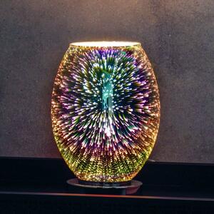 Endon 74940 Stellar 1 Light Touch Table Lamp In Chrome Plate And Holographic Glass