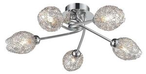 F2404-5 Oscar 5 Light Semi Flush Ceiling Light In Chrome