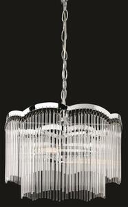 Firstlight 7653CH Opera 1 Light Ceiling Pendant In Chrome With Clear Glass Rods