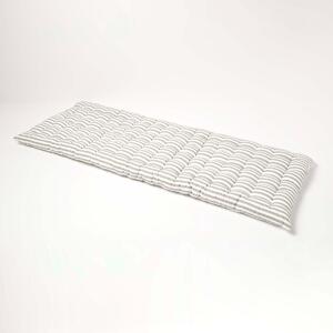 Homescapes Grey Stripe Bench Seat Pad Cushion 3 Seater