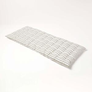 Homescapes Grey Stripe Bench Seat Pad Cushion 2 Seater