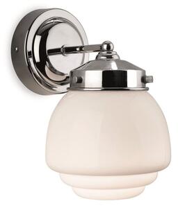 Firstlight 4945CH Art Deco Wall Light In Chrome And Opal White Glass