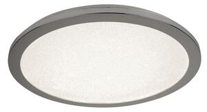 Searchlight 8100-40CC Bathroom Flush Ceiling Light In Chrome With Sanded Glass - Dia: 400mm
