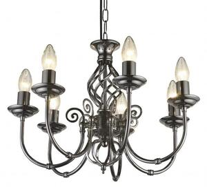 Classic 7 Light Knot Twist Multi Arm Ceiling Pendant Light In Gun Metal