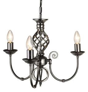 Classic 3 Light Multi Arm Knot Twist Ceiling Pendant Light In Gun Metal