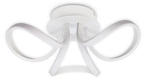 M6035 Knot LED 3 Light Semi Flush Ceiling Light In White And Frosted White