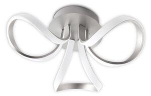 M4994 Knot Dimmable LED 3 Light Semi Flush Ceiling Light In Silver And White