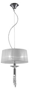 Mantra M3858 Tiffany 3+1 Light Single Pendant Light In Chrome With White Shade