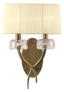 Mantra M4634AB/S Loewe 2 Light Switched Wall Light With Shades In Antique Brass