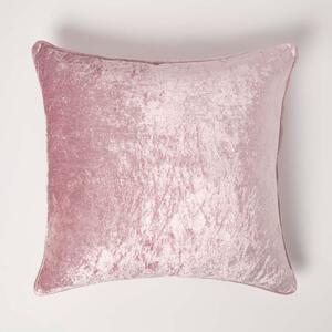 Homescapes Pink Luxury Crushed Velvet Cushion Cover, 45 x 45 cm