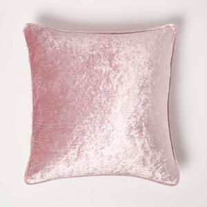 Homescapes Pink Luxury Crushed Velvet Cushion Cover, 60 x 60 cm