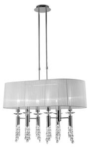Mantra M3853 Tiffany 6+6 Light Oval Pendant Light In Chrome With White Shade