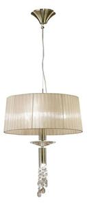 Mantra M3878 Tiffany 3+1 Light Single Pendant Light In Antique Brass With Soft Bronze Shade