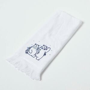 Homescapes 100% Cotton Polar Bear Embroidered Christmas Tea Towel