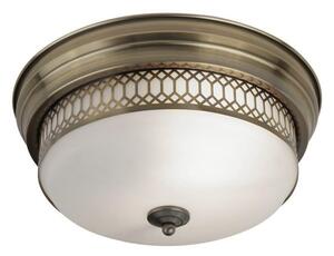 Searchlight 4132-2AB Edinburgh Flush Ceiling Light In Antique Brass
