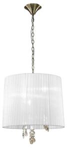 Mantra M3880 Tiffany 3+3 Light Single Pendant In Antique Brass With Soft Bronze Shade