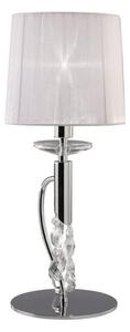Mantra M3868 Tiffany 1+1 Light Table Lamp In Chrome With White Shade
