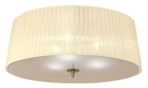 Mantra M4640AB Loewe 3 Light Flush Ceiling Light With Shade In Antique Brass