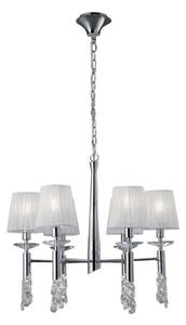 Mantra M3851 Tiffany 6+6 Light Round Pendant Light In Chrome With White Shades