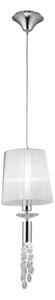 Mantra M3861 Tiffany 1+1 Light Single Pendant Light In Chrome With White Shade