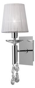 Mantra M3864/S Tiffany 1+1 Light Switched Wall Light In Chrome With White Shades
