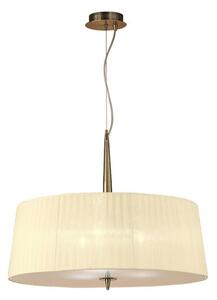 Mantra M4639AB Loewe 3 Light Single Ceiling Pendant With Shade In Antique Brass