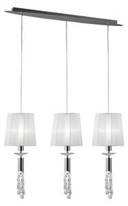 Mantra M3855 Tiffany 3+3 Light Linear Pendant In Chrome With White Shades
