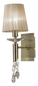 Mantra M3884/S Tiffany 1+1 Light Switched Wall Light In Antique Brass With Soft Bronze Shades